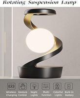 Lámpara de escritorio Luz nocturna creativa con cargador inalámbrico Rotación de 360 ° Luz nocturna RGB flotante para dormitorio Luz de ambiente