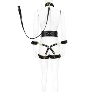 Kit BDSM de Bondage con Cinturón Ajustable, Grilletes para Muslos y Muñecas, Restricciones de Cuero Grueso, Artículos Sexuales - Product Image 2