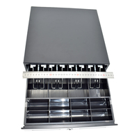 C330-48T POS Metal Tepsili Para Çekmecesi RJ11 12V POS Sistemi Uyumlu 4 Bölmeli Dayanıklı Toz Boyalı Para Kutusu
