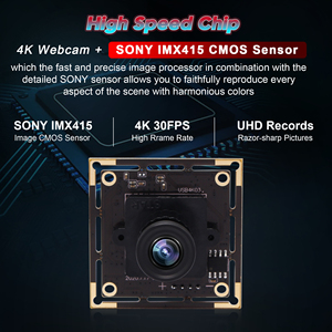 Cámara <span class=keywords><strong>Web</strong></span> con Sensor CMOS 4K 30fps, Enfoque Automático, Micro USB, Módulo de 38x38mm/32x32mm, Lente de 6mm, Campo de Visión de 55 Grados, UVC, Sin Controladores - Product Image 3