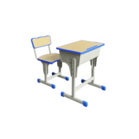 Ensemble de bureau et chaise d'école, table d'étude individuelle pour salle de classe