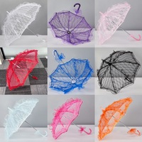 Parapluie droit en dentelle style campagnard à prix d'usine pour décoration de mariage, ouverture semi-automatique, 8 baleines, pour robe de soirée et de mariée
