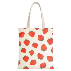 Borsa a Tracolla Ujoy con Logo Personalizzato, Grande Capacità, in Tela di Cotone per Studenti, Borsa a Righe per la Spesa - Product Image 1