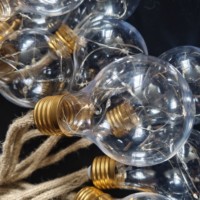 Vintage Edison ampoule guirlandes lumineuses LED Source de lumière avec corps de lampe en PVC lueur blanc chaud pour les fêtes intérieures et extérieures décoration de jardin