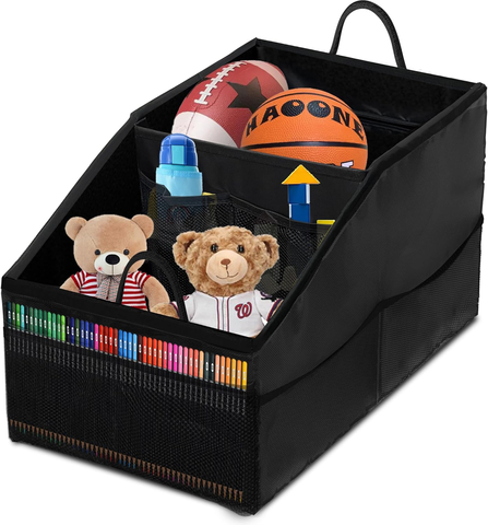 Automotive Car Seat Organizer Front Back Passenger Seat Storage Collapsible Cup Holder Mesh Pockets Storage Boxes Bins