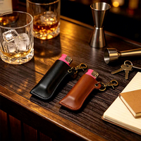 Étui à briquet vintage en cuir PU, porte-briquet, porte-clés, étui de protection portable avec fermoir pour usage quotidien en extérieur