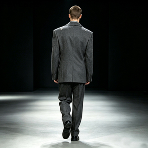 Cut And <b>Sew</b> Floral Embroidery Suit <b>Set</b> Gray Double Breasted Blazer Men'S Outerwear <b>Sets</b> Clothing Manufacturers Bulk - Product Image 4