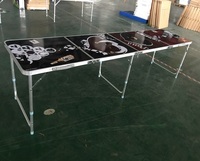Table de bière-pong pliante en aluminium personnalisée de 8 pieds