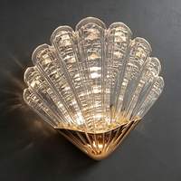 Lampe murale d'ambiance à intensité variable, motif coquille de glace, cristal, base dorée, moderne et simple, pour salon et couloir