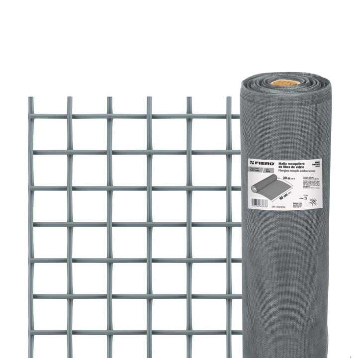 Fiero TEMO-09FG 30m X 0.9m Gray Fiberglass Mosquito Netting Roll Door & Window Screens