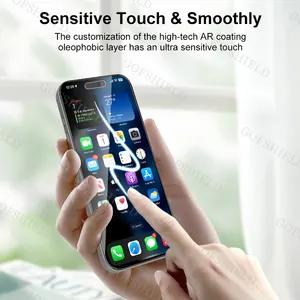 GOFSHIELD AR reflectante reduce el deslumbramiento alta transmitancia AR película protectora de pantalla para iPhone 15 Plus AR protector de pantalla