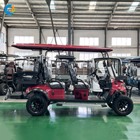Mobil Golf Listrik Robetaa dengan Warna dan Logo Kustom, Baterai Lithium 6 Kursi untuk Antar-Jemput Bandara, Golf Buggy, dan Kendaraan Offroad