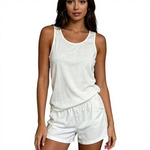 Women Black Halter Neck Regular Fit Casual Sleeveless Knitted Spandex Polyester Set White Trim Striped Print Breathable Summer - Product Image 1