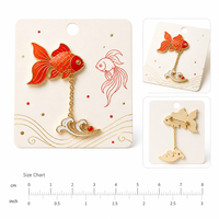 Broche Poisson Rouge, Pendentif Vague, Épingles Métalliques, Badges, Bijoux du Nouvel An Chinois, Vente en Gros, Épingles en Émail Souple Personnalisées, Usine OEM