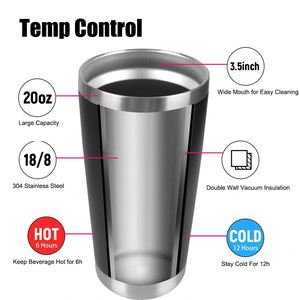 20oz Stainless Steel Thermal Water Bottle Mug Classic Design Insulated Leakproof Beer <b>Cups</b> with Lids for Travel - Product Image 6