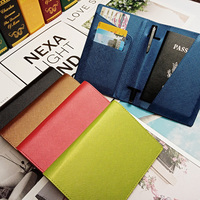 Mode multi-fonctions universel couleur unie blanc grande taille passeport étui carte support de stockage portefeuille d'affaires billet d'avion clip