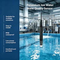 Capteur d'ions potassium LoRaWAN haute précision, détecteur de qualité de l'eau solaire K+ avec compensation de température