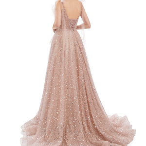 Vestido de Novia Jancember RL144 Clásico Rosa con Cola de Capilla Lleno de Lentejuelas - Product Image 4