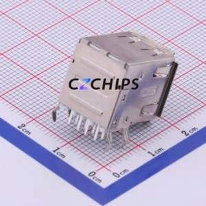 USB-268-BRY USB Connector Bent Lead Through Hole Connector Type-A USB 2.0 Female Right Angle Insert - Product Image 2