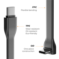 Kabel Ekstensi USB-C Sudut Kanan 90 Derajat untuk Pengisian Cepat & Transfer Data 40Gbps 100W Braid untuk Ponsel