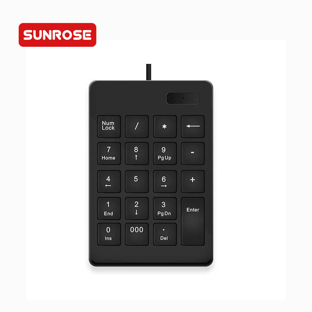 New Wired USB ABS Material Projection Numeric Keypad K20 19 Keys Ultra Slim Lightweight Plug Play Programmable Ergonomic Design