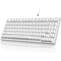 Clavier de jeu mécanique Ajazz AK820, nouveau, filaire USB + sans fil 2,4 G, RVB, blanc, noir, violet, personnalisable, disposition 75 %, structure à joint