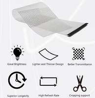Écran LED flexible ultra-fin Yake, film cristallin, haute fréquence de rafraîchissement, transparent, pour façades vitrées commerciales