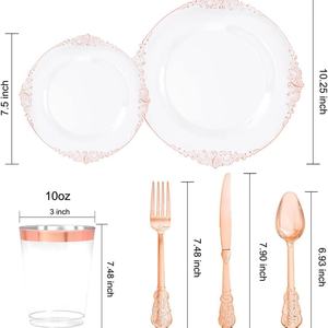 Ensemble de <span class=keywords><strong>Vaisselle</strong></span> <span class=keywords><strong>Jetable</strong></span> 7,5 Pouces en PLA Or <span class=keywords><strong>Rose</strong></span> Transparent Bronzé pour Décoration de Gâteaux, <span class=keywords><strong>Vaisselle</strong></span> en Plastique pour Fête d'<span class=keywords><strong>Anniversaire</strong></span> - Product Image 5