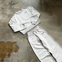 Fabricants Vêtements Pull-over et pantalon de jogging en coton gris épais et uni personnalisé Ensemble survêtement Survêtement