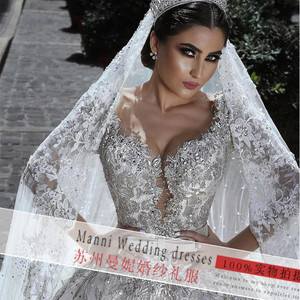 Vestido de novia de encaje de manga larga para comercio exterior, venta al por mayor, estilo africano, personalizado, novedad 2023 - Product Image 3