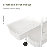 Variété à deux ou trois niveaux de chariot de rangement étroit organisateur de salle de bain de cuisine à roulettes multicouche avec tiroirs