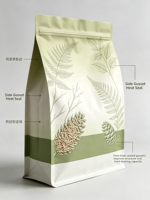 Pochette refermable à fond plat à 8 soudures latérales en PE, résistante à l'humidité et à la poussière, pour l'emballage d'aliments pour animaux de compagnie