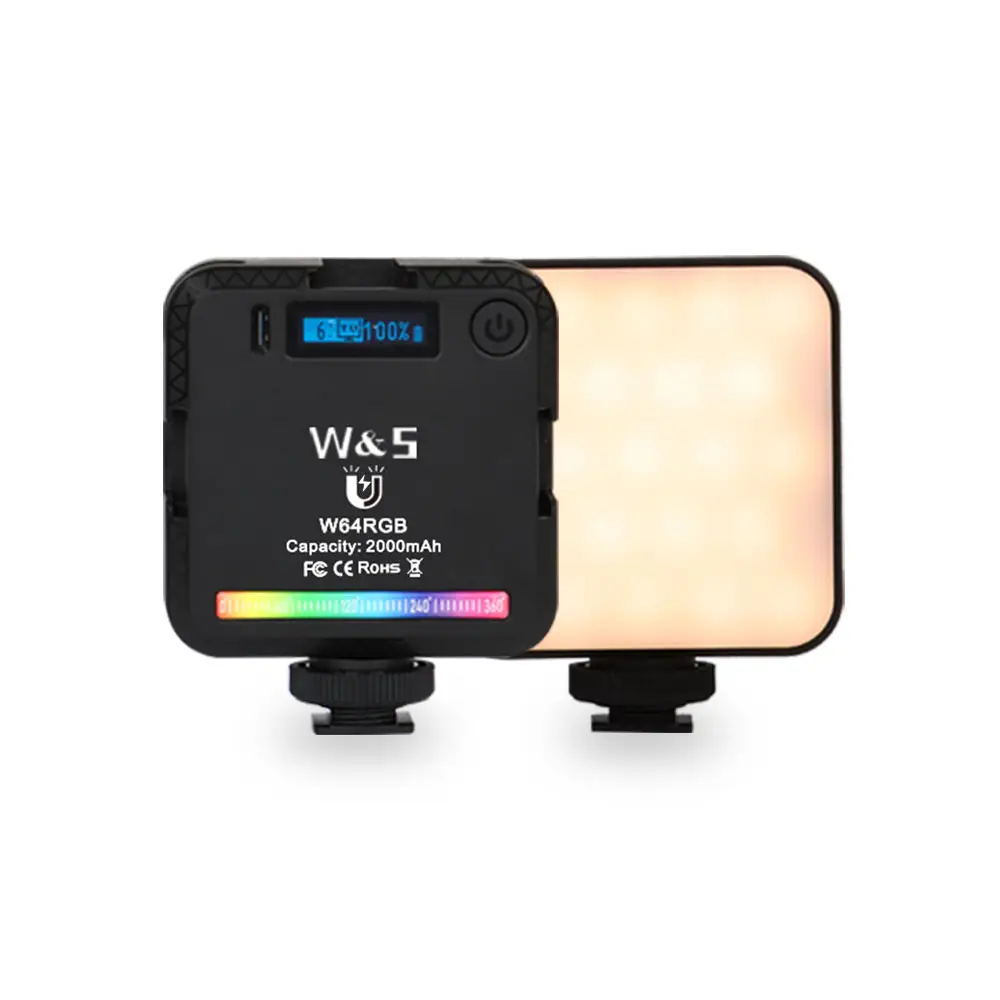 工場供給新製品6WミニLED電話LEDライトポータブルフルカラーフィルライトライブストリーム照明W64RGB