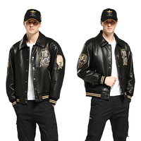 Veste en cuir Veste de moto pour hommes Veste en chenille
