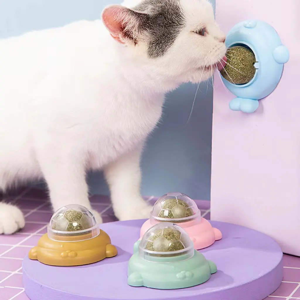 Cross border catnip ball wall cat toy Self High Funnifier Cat stick pet interactive & movement toys