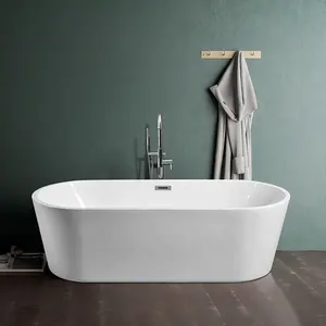 Aifol-bañera acrílica redonda de lujo de 53 pulgadas para adultos, bañeras de pie para limpieza de ducha de tamaño pequeño para interiores