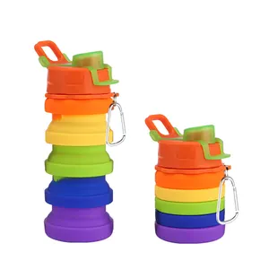 Bouteilles d'eau portables Kawaii fantaisie sans BPA bouteille d'eau en silicone pliable pour les enfants