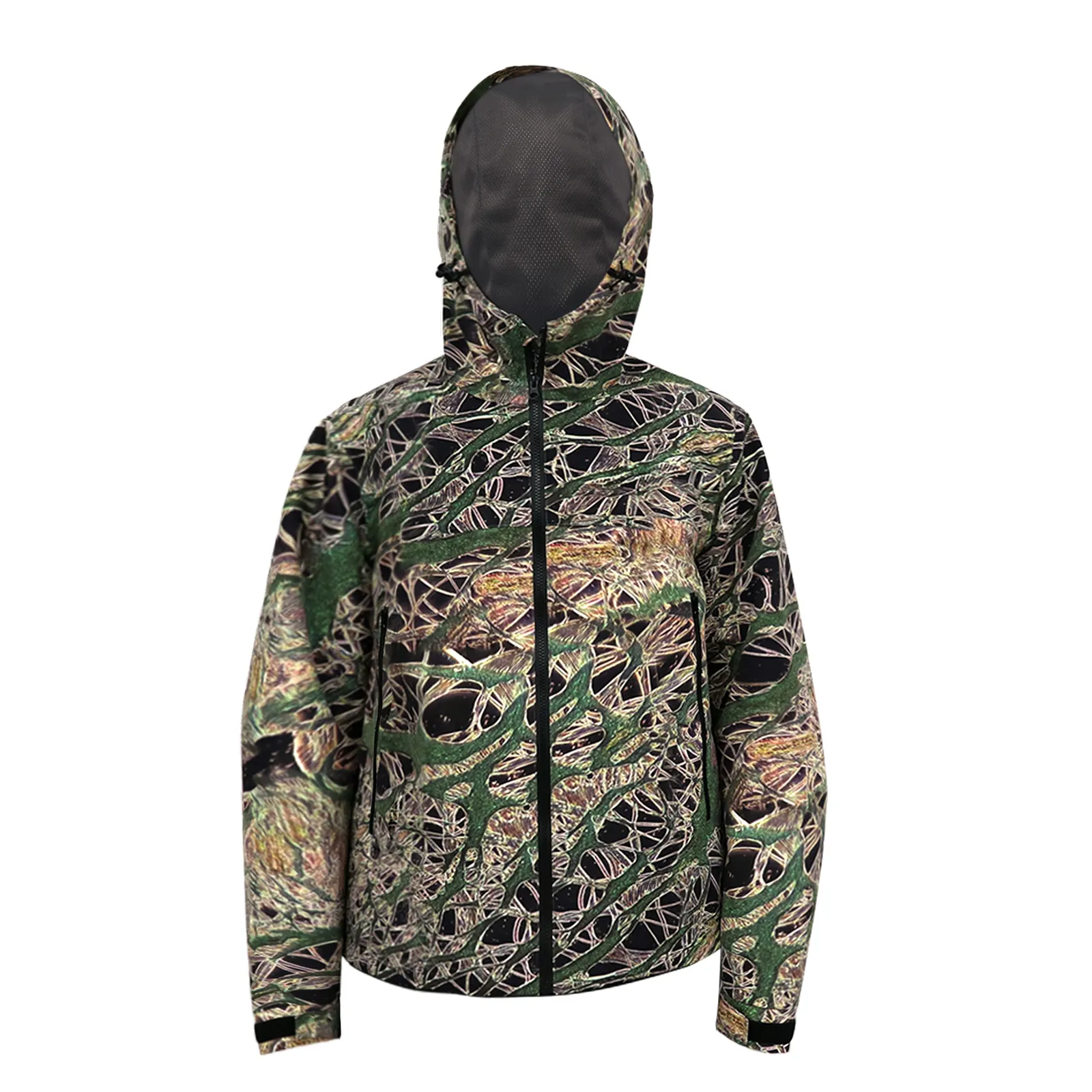 Chaqueta de caza para hombre, ropa de camuflaje, Abrigo con capucha a prueba de viento, impermeable y transpirable, múltiples bolsillos