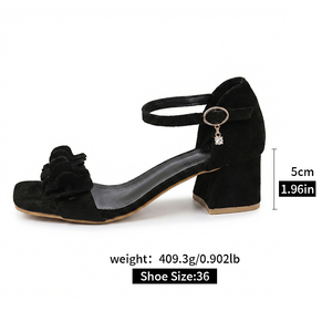 Nouvelles <span class=keywords><strong>sandales</strong></span> sexy pour femmes à talons hauts, talons épais, croisées en U, double couche supérieure, col fixe, bout ouvert XT-054 - Product Image 5
