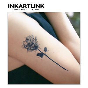 INKARTLINK Vente en gros Autocollant de <span class=keywords><strong>tatouage</strong></span> semi-permanent à l'eau de rose Dotwork longue durée 15 jours, imperméable, <span class=keywords><strong>floral</strong></span>, pour le <span class=keywords><strong>bras</strong></span> - Product Image 2