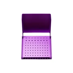 1 pièce Boîte de rangement et support de nettoyage pour fraises dentaires à 76 trous, autoclavable et stérilisable, pour fraises diamantées et bloc de désinfection - Product Image 2