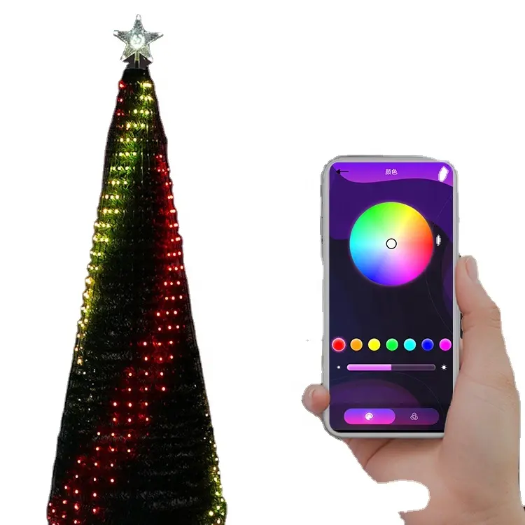 Christmas Tree led Light RGB Smart LED String Light For Pre Lit Christmas Tree With Top Star