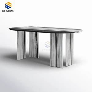Mesa de Comedor Minimalista de Mármol con Tapa de Piedra Natural y Patas de Acero Inoxidable, Novedad <span class=keywords><strong>2026</strong></span>, Muebles Modernos para el Hogar y Restaurantes - Product Image 2
