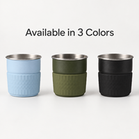 Mug à café réutilisable en acier inoxydable 304 à double paroi, isolé, portable, avec manchon en silicone, 10 oz, pour usage quotidien au bureau