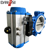 Vanne papillon pneumatique D67L1FQ, disque en acier inoxydable 304 avec siège en PTFE et électrovanne