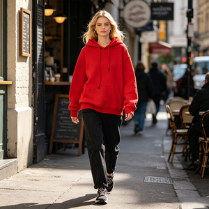 Sudadera con Capucha Extra Grande para Mujer, Transpirable, con Logotipo Personalizado, 100% Algodón Tejido, Color Sólido, Bolsillos, Corte Regular, Otoño - Product Image 4