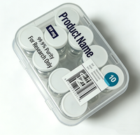 Boîte à pilules personnalisable avec logo, écologique, étanche, pour emballage de médicaments, étiquette de pilule, boîte à peptides, 1 paquet, 2 flacons, plateau en plastique, vernissage personnalisable