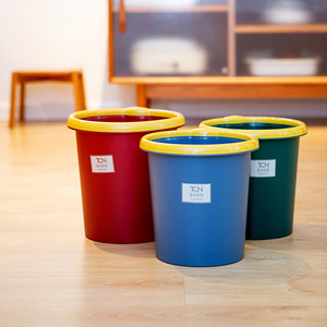 Round <b>Plastic</b> Trash Can Lidless Indoor Waste Bin For Home Office <b>Kitchen</b> Bathroom Use - Product Image 1