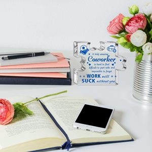 Nhà Sản Xuất Tùy Chỉnh Trong Suốt Câu Đố Hình Acrylic <span class=keywords><strong>Paperweight</strong></span> Quà Tặng Cho Món Quà Nghỉ Hưu - Product Image 5