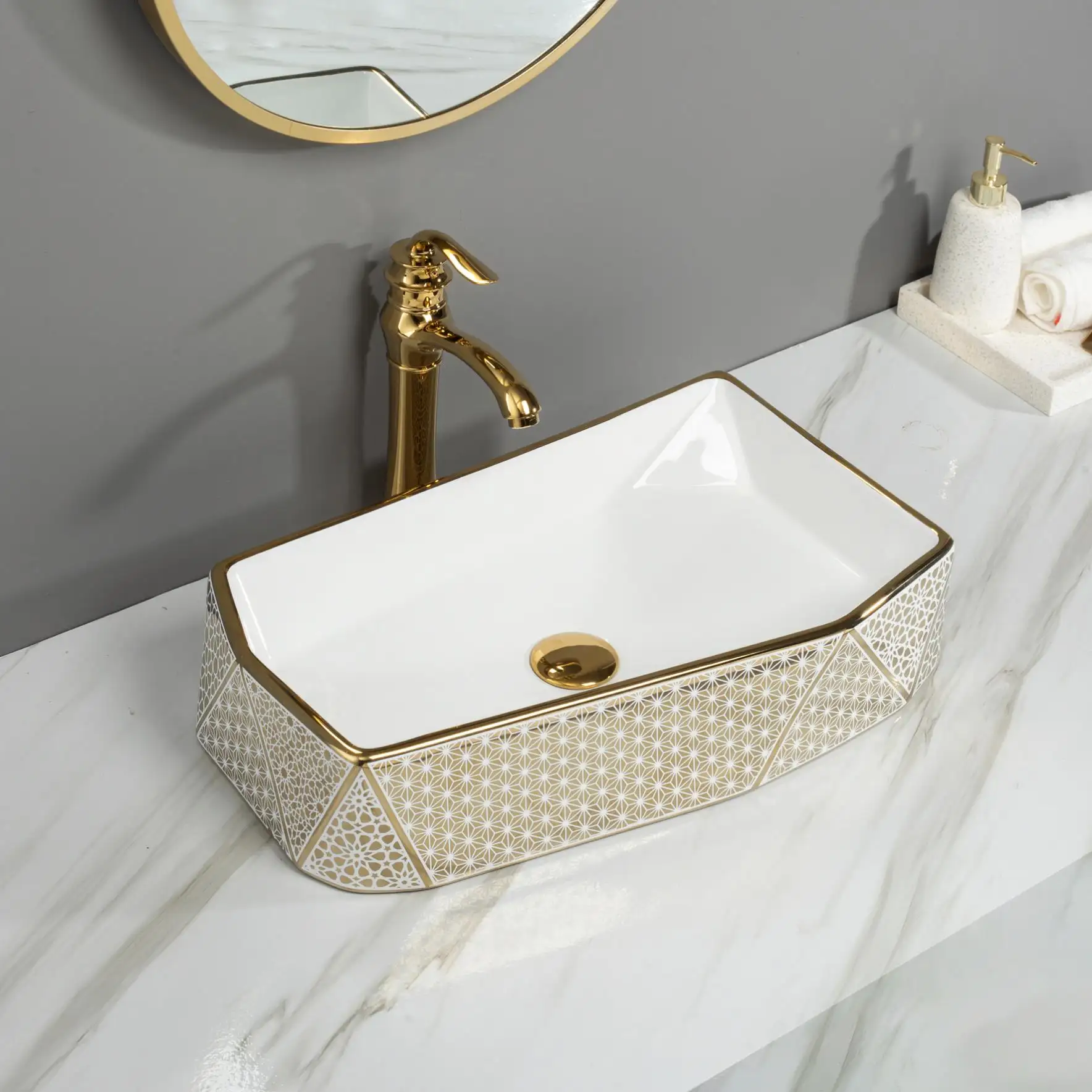 Ceramic SINK Sanitary Ware New design Art Basin Colored Bathroom Sink Golden Black White gold matte Round Special toilet basin